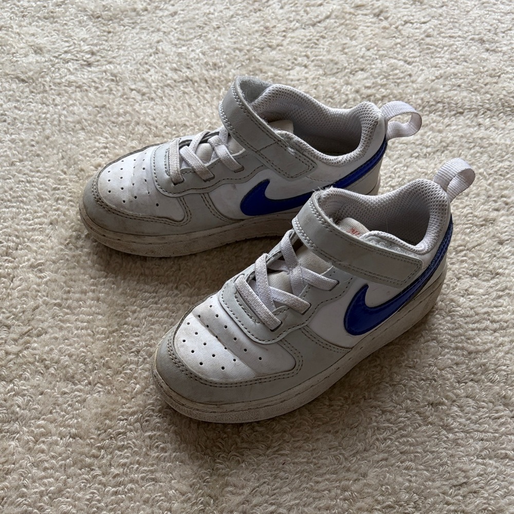 Nike Kids White and Blue Sneakers